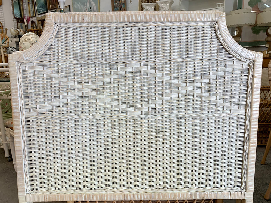 Pair of Wicker Pagoda Twin Headboards