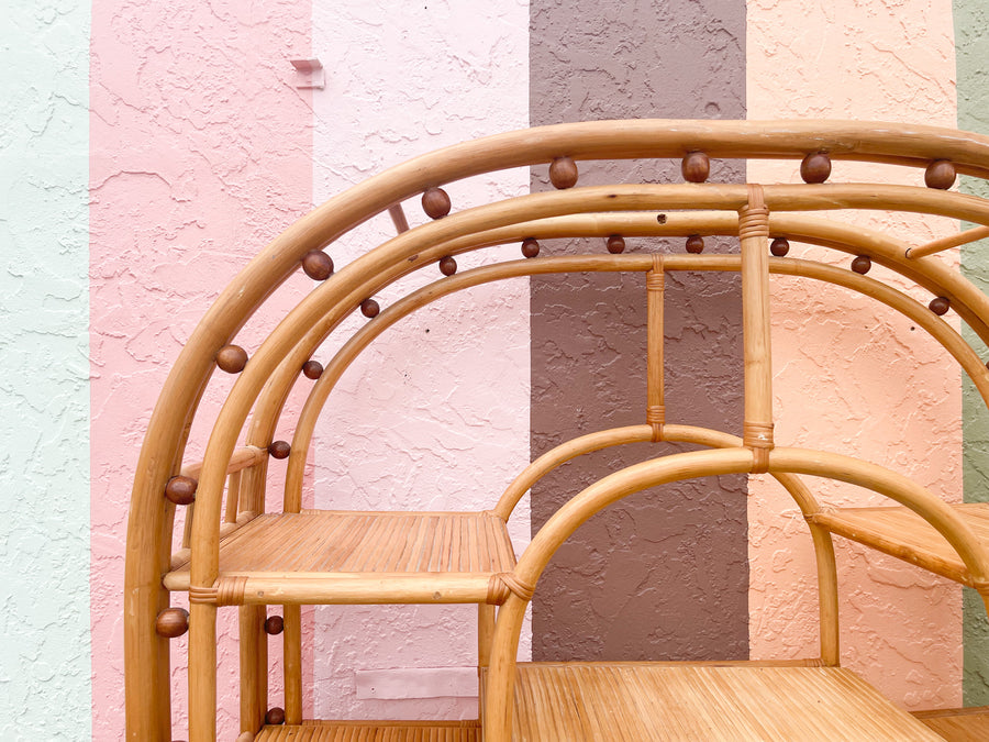 Old Florida Arch Rattan Etagere