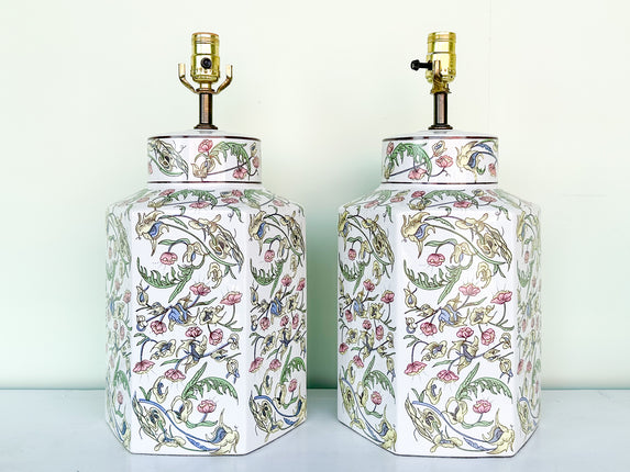 Pair of Springtime Ginger Jar Lamps