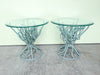 Pair of Faux Coral Iron Side Tables