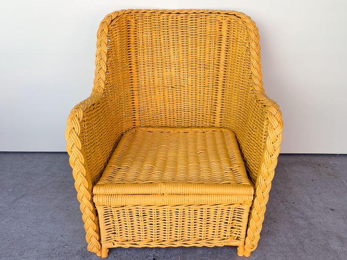 Happy Yellow Braided Rattan Chair