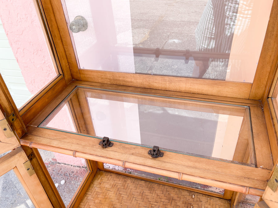 Faux Bamboo and Rattan Cabinet