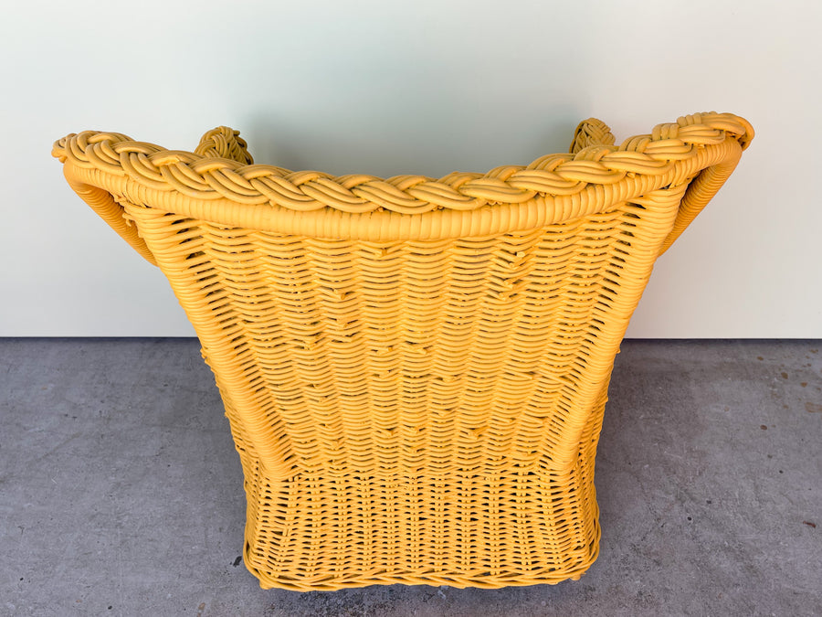 Happy Yellow Braided Rattan Chair