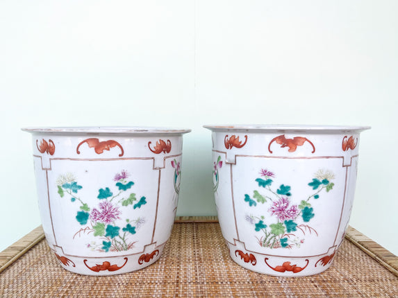 Pair of Chinoiserie Chic Cachepots