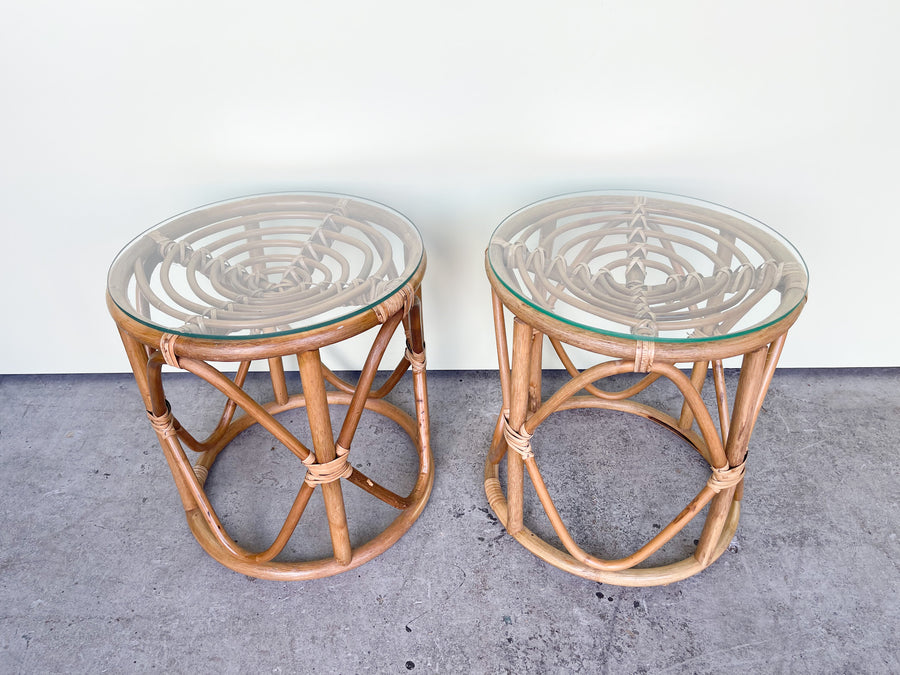 Pair of Rattan Cocktail Tables