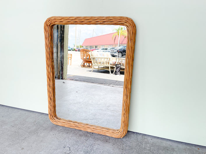 Island Style Woven Rattan Mirror