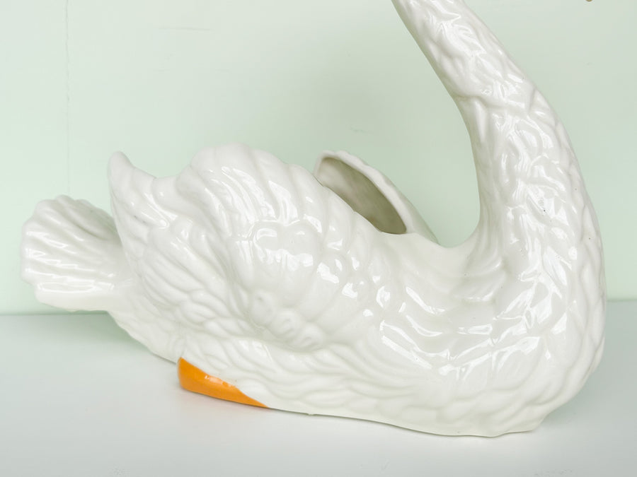 Large Italian Swan Cachepot