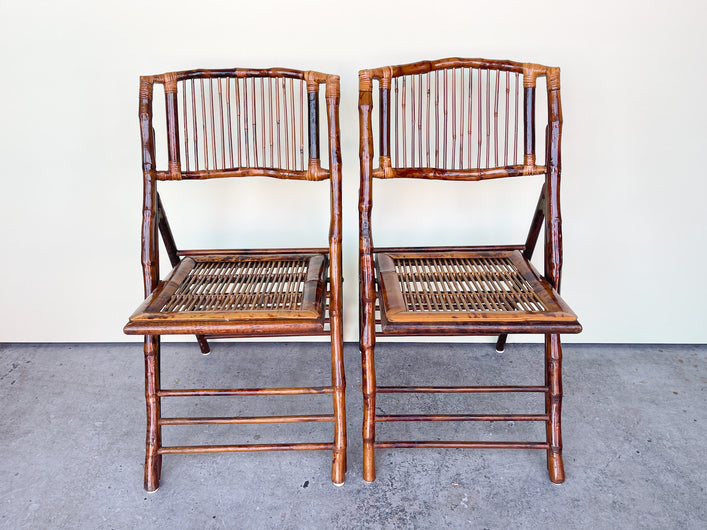 Pair of Folding Bamboo Chairs