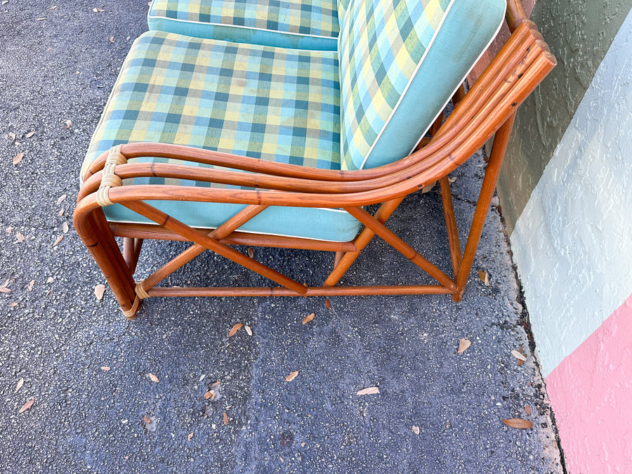 1940s Heywood Wakefield Three Piece Rattan Sofa
