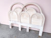 Pair of Arched Split Reed Rattan Twin Headboards