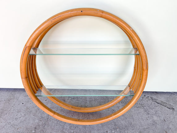 Round Rattan Wall Shelf