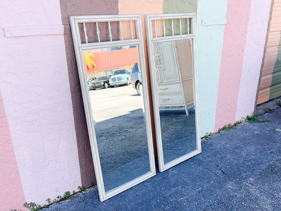 Pair of Century Faux Bamboo Mirrors