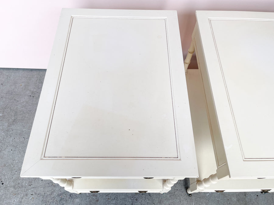 Pair of Faux Bamboo Side Tables