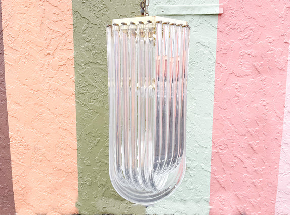 Large Glam Lucite Loop Chandelier