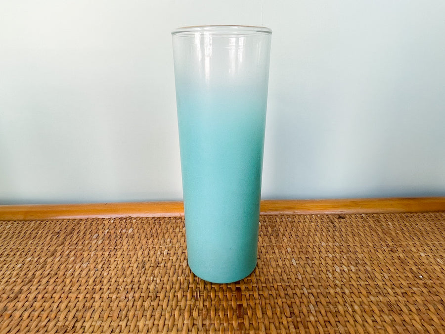1950s Aqua Pitcher and Set of Six Glasses