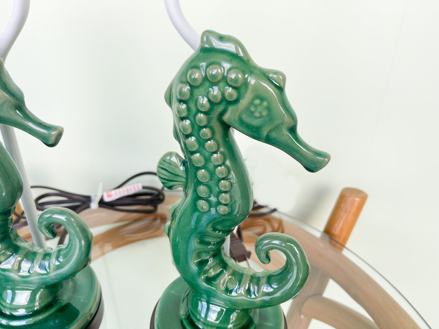 Pair of Adorable Seahorse Lamps