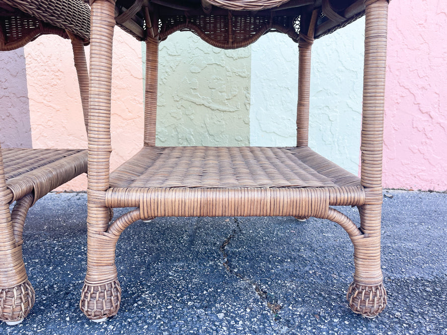 Pair of Wicker Chic Side Tables