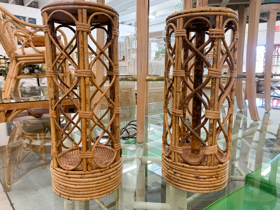 Pair of Islandy Bamboo Lamps