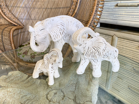 Plaster Elephant Party of Three