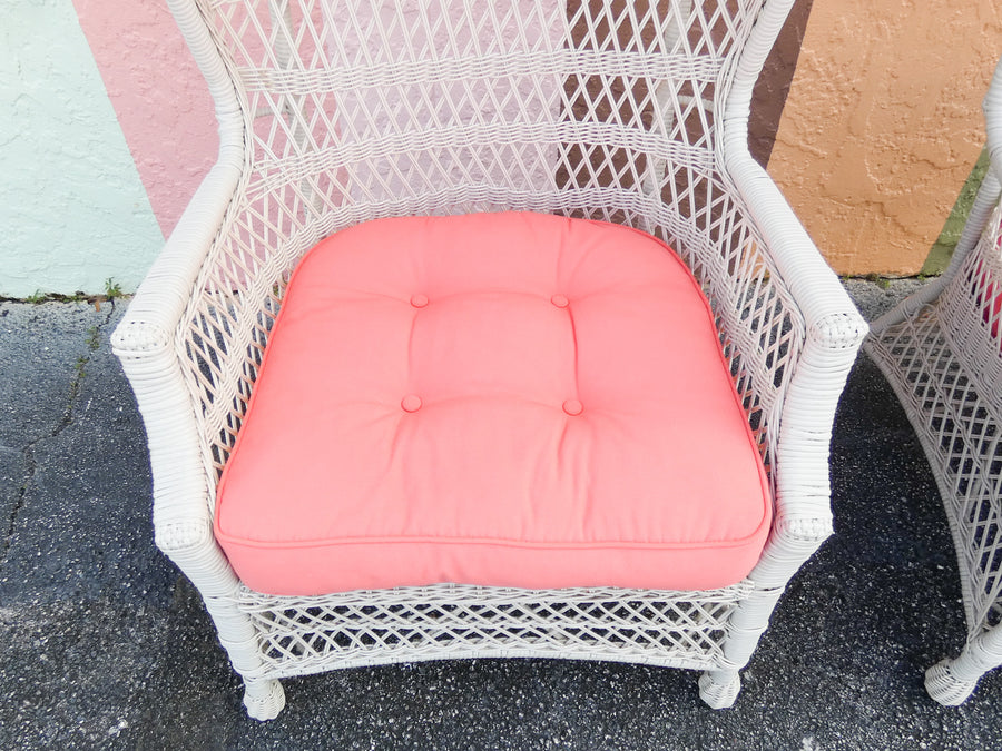 Pair of Island Chic Rattan Hooded Chairs