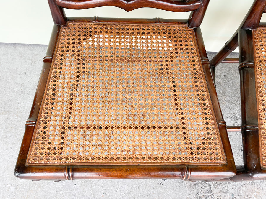 Pair of Faux Bamboo Chippendale Chairs