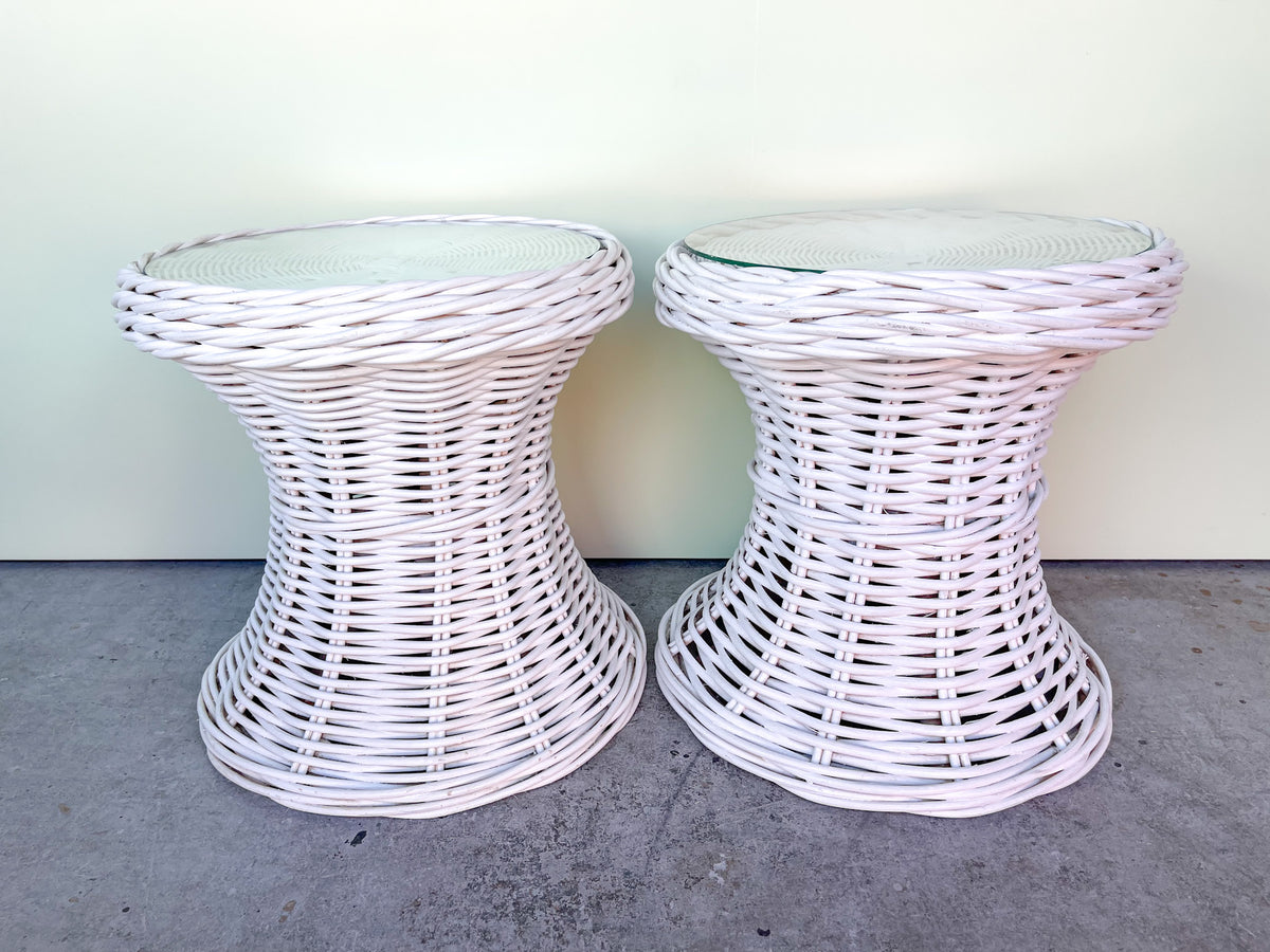 Pair of Sweet Wicker Side Tables