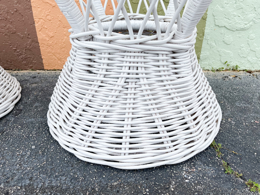 Pair of Braided Rattan Side Tables