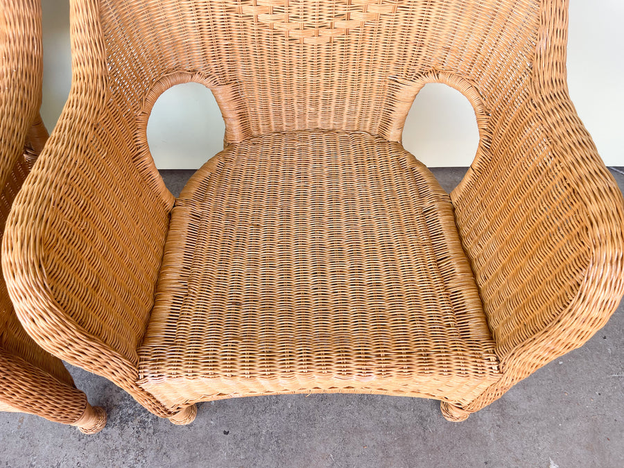 Pair of Wicker Arm Chairs