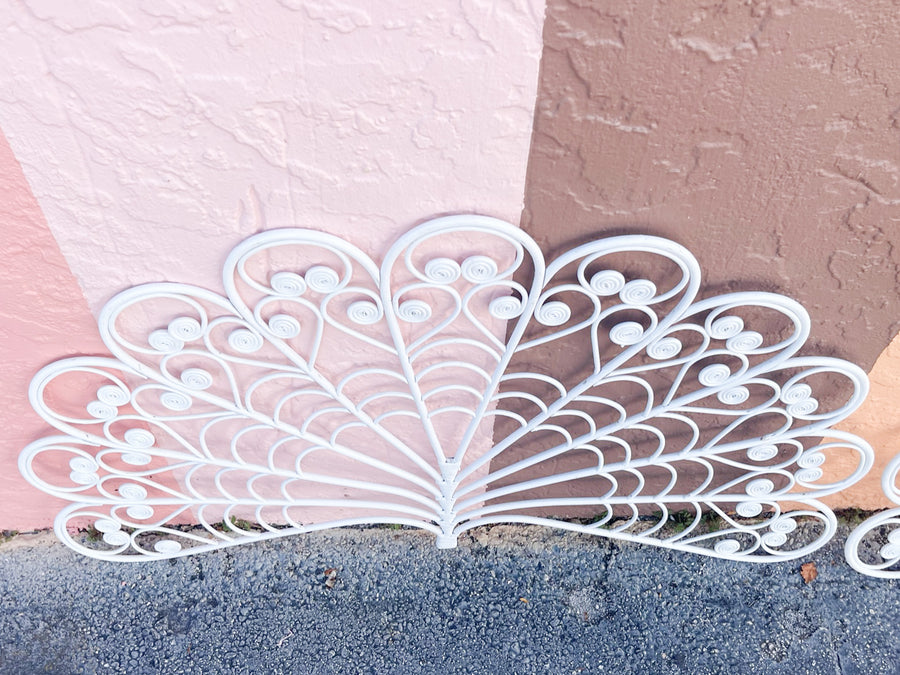 Pair of Fancy Fiddlehead Wicker Wall Fans