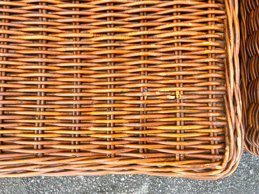Pair of Rattan Ottomans
