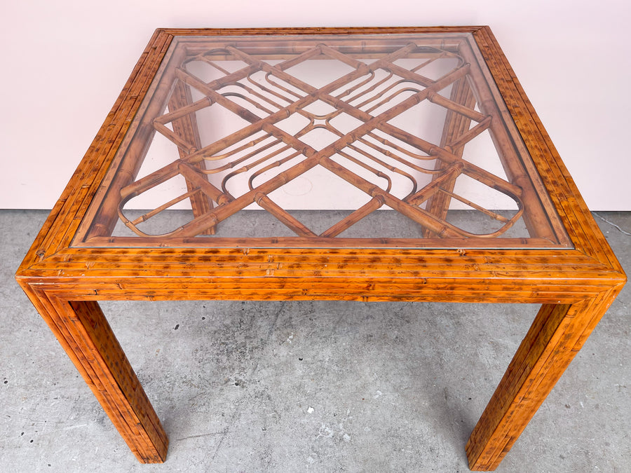 Tortoiseshell Fretwork Bamboo Game Table