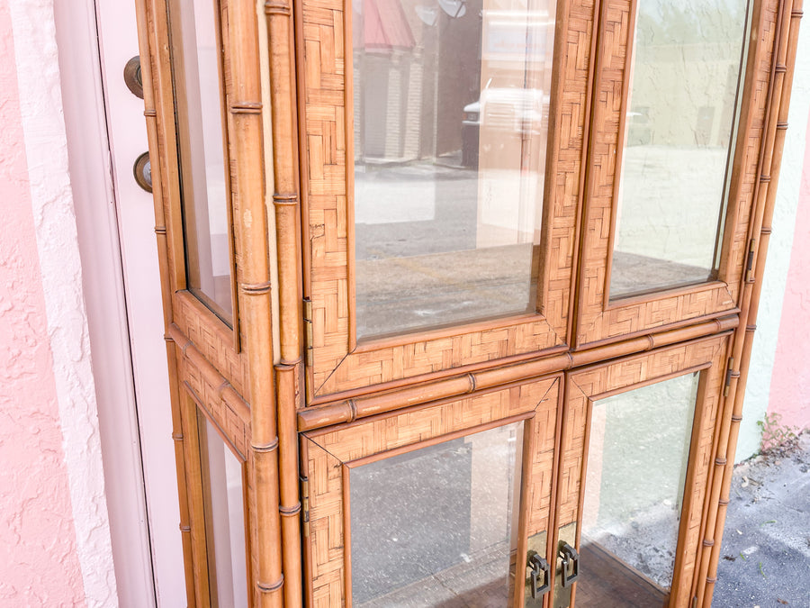 Faux Bamboo and Rattan Cabinet