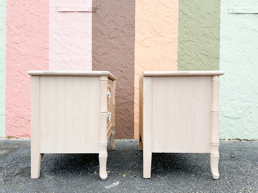 Pair of Faux Bamboo Nightstands