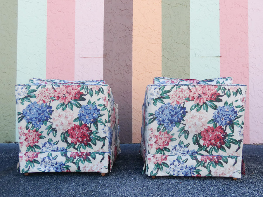 Pair of Floral Upholstered Chairs