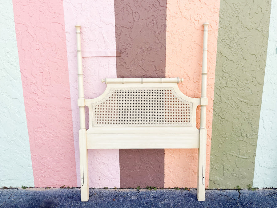 Pair of Faux Bamboo and Cane Twin Headboards