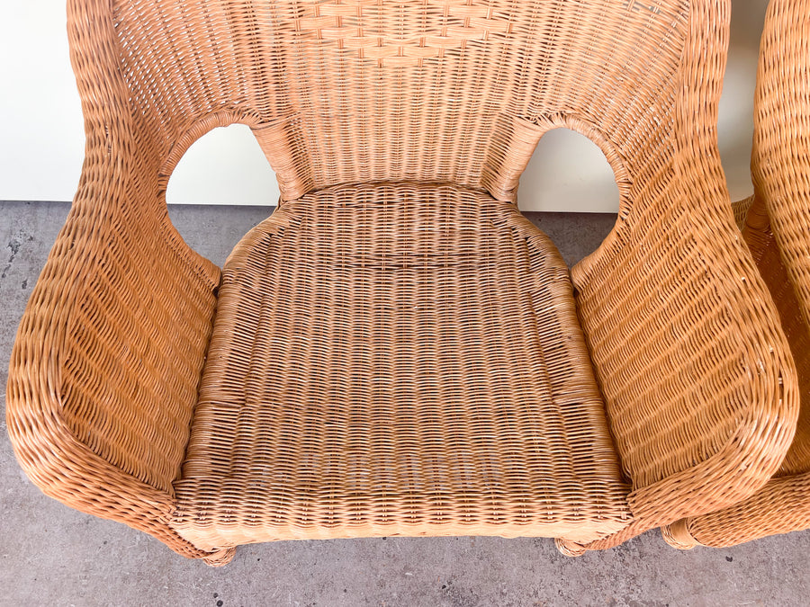 Pair of Wicker Arm Chairs