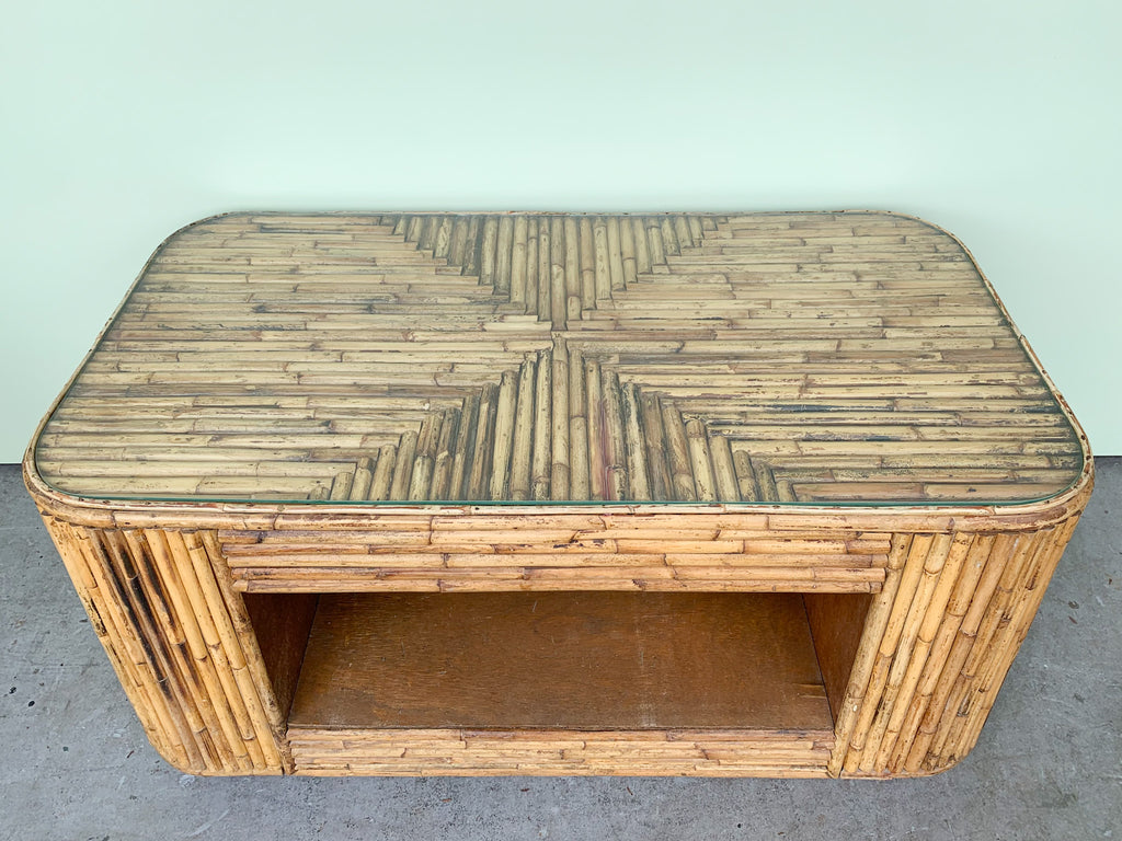Old Florida Style Bamboo Coffee Table