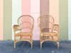 Set of Six Island Style Rattan and Cane Arm Chairs