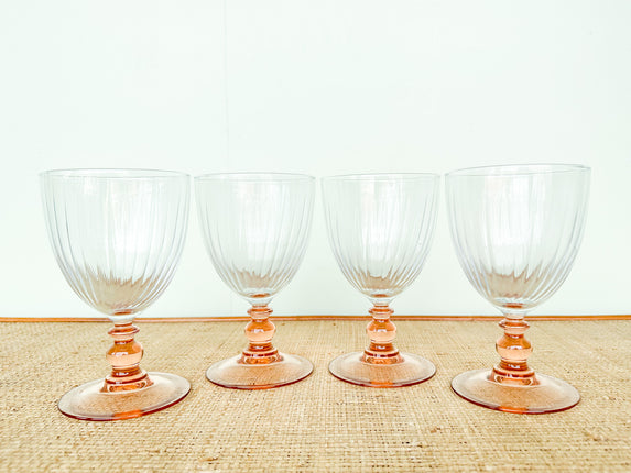Set of Four Pink Chic Short Glassware