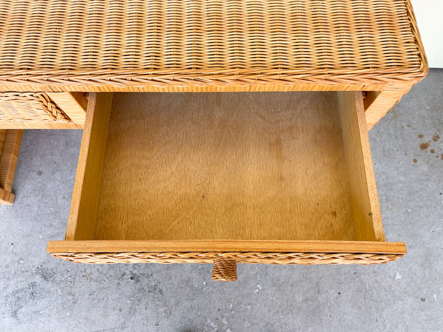 Island Style Wicker Wrapped Desk