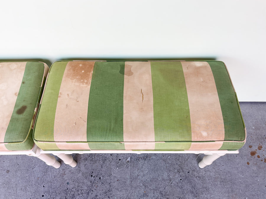 Pair of Ficks Reed Faux Bamboo Benches