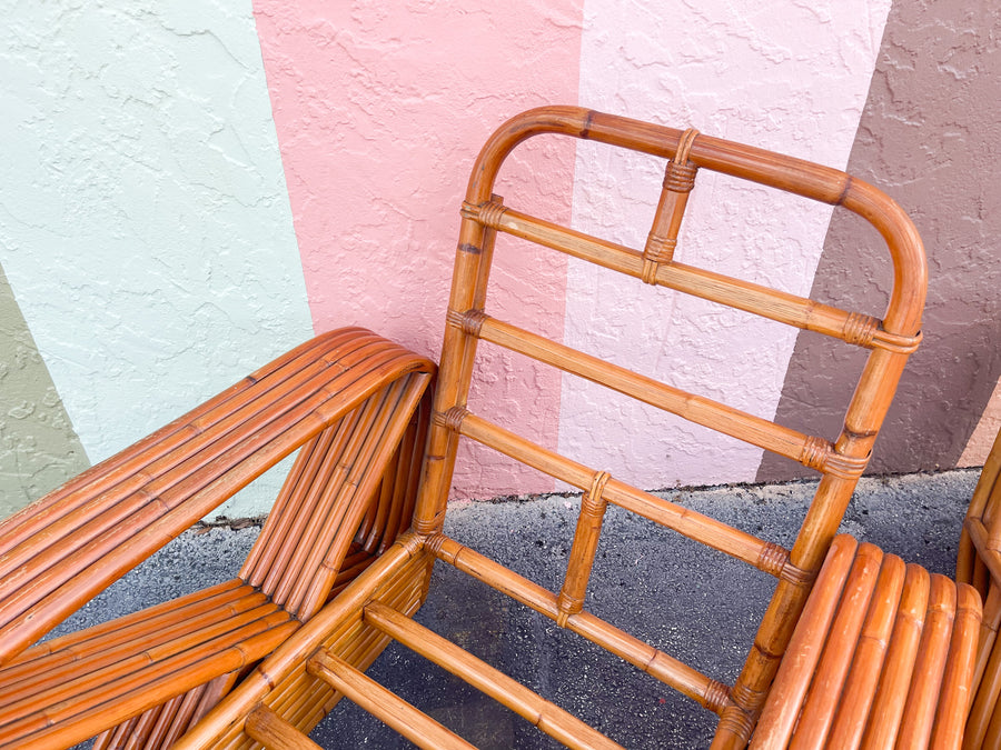 Pair of Frankl Style Rattan Pretzel Chairs