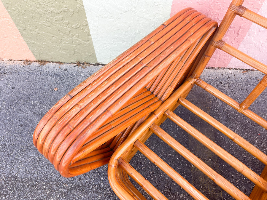 Pair of Frankl Style Rattan Pretzel Chairs