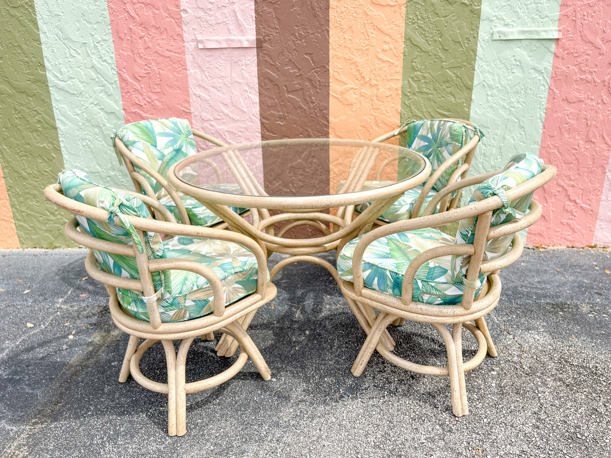 Brown Jordan Rattan Table and Chairs