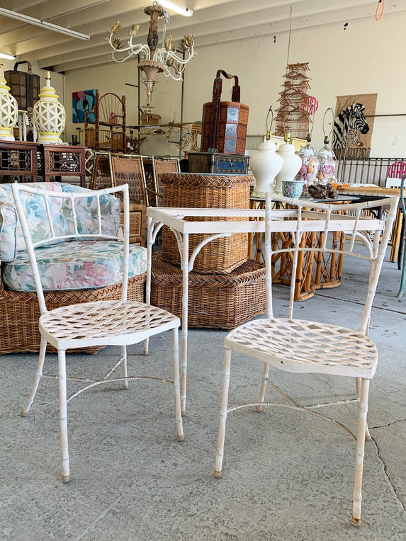 Fancy Faux Bamboo Bistro Set With Two Chairs