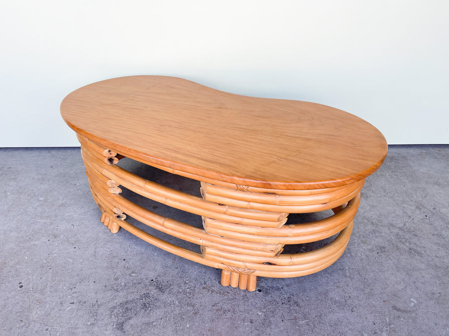 Oval Frankl Style Rattan Coffee Table