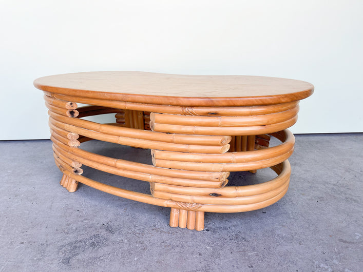 Oval Frankl Style Rattan Coffee Table