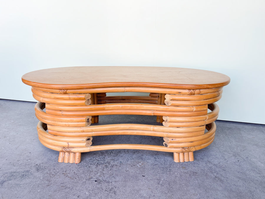 Oval Frankl Style Rattan Coffee Table