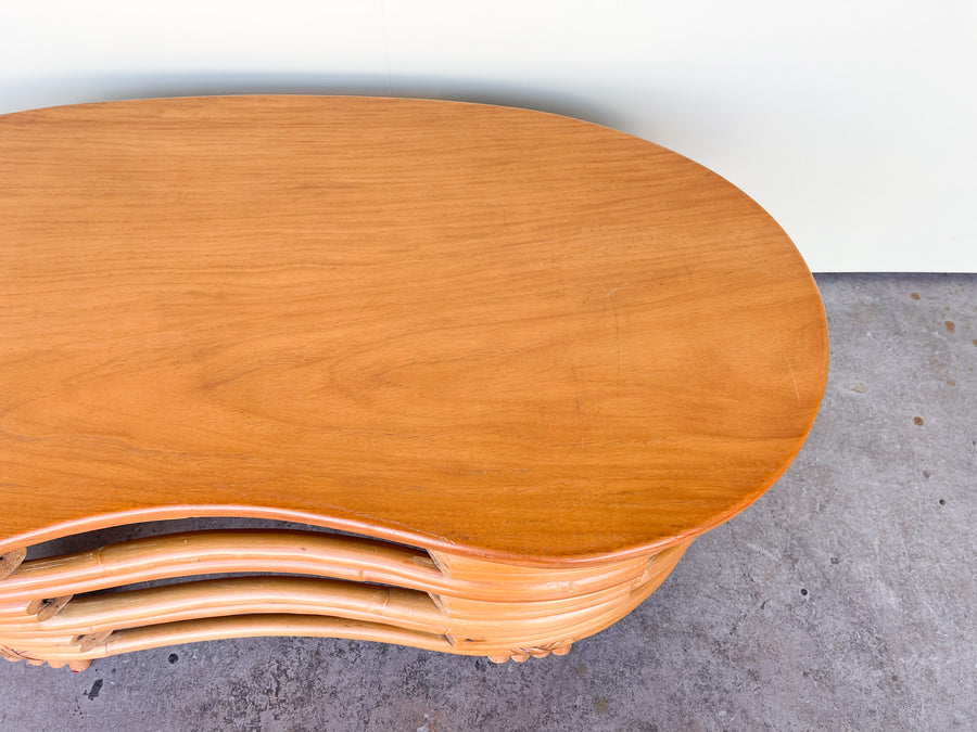 Oval Frankl Style Rattan Coffee Table