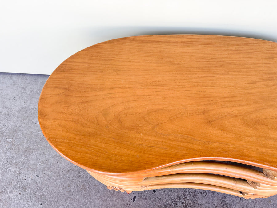 Oval Frankl Style Rattan Coffee Table